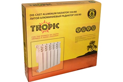 Радиатор Tropic 350x80, алюминиевый, 6 секций 7601.027