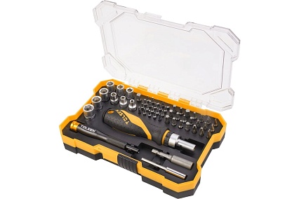 Набор вставок (бит) TOLSEN 1/4", PH, PZ, Hex, Torx, Slotted, 56 предметов 20187