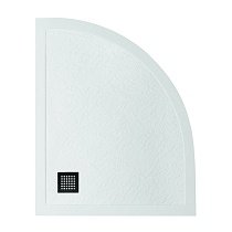 Поддон для душа BelBagno TRAY-MR-UNO-RH-120/80-550-35-W-L-NO 120x80 четверть круга, левый, накладка черный