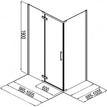 Душевой уголок Aquanet Logic AE32-S-100x100U-CT 100x100, прозрачный