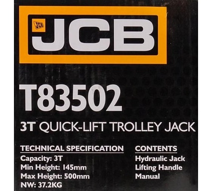 Подкатной гидравлический домкрат JCB 3 т JCB-T83502(58062)