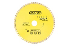 Диск алмазный турбо 200x2.8x22 мм Korvus 2208220 Лк-00003266