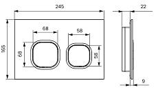 Кнопка смыва Iddis Unifix UNI04BCi77 матовый черный