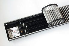 Внутрипольный водяной конвектор KVZ с решеткой KVZ-180-70-1400-UA/RRA-180-1400-A