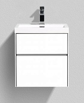 Тумба с раковиной BelBagno Pietra Mini 50 см, 2 асимметричных ящика, Bianco Lucido