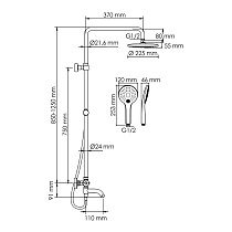 Душевая стойка WasserKRAFT A288.077.078.BM Thermo с термостатом, черный матовый