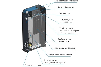 Котел стальной газовый RUGAS серии TOPAZ КСГ-40 с УГ-45 TGV-310 11412