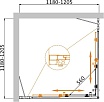 Душевой уголок Cezares MOLVENO-A-22-100+20-C-BORO-IV 120x120 прозрачный, брашированное золото