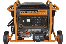 Генератор Carver PPG- 8000ЕM бензин LT-190F, 6,0/6,5кВт, 220В, бак 33 л, электростартер, колеса. медь 01.020.00030