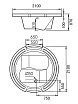 Акриловая ванна Gemy G9060 B 210x210 с г/м