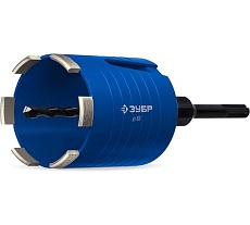 Алмазная сегментная коронка для подрозетников Зубр Профессионал 68 мм (М16; рабочая глубина 75 мм, лазерная сварка) 29875-68