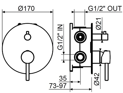 Смеситель для душа Plumberia IXO медь брашированная KIT1901RS