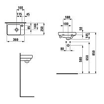 Раковина Laufen Pro S 36 см 8.1596.0.000.104.1