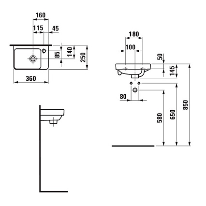 Раковина Laufen Pro S 36 см 8.1596.0.000.104.1