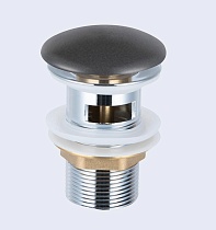 Донный клапан Vincea DBS-216MA с керамической крышкой с переливом, антрацит матовый