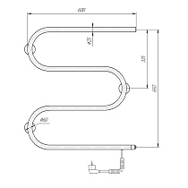 Полотенцесушитель электрический Domoterm М-образный DMT 107-25 60x60 ТЭН справа, хром