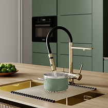 Смеситель для кухни Iddis Ace ACEMGFFi05 фильтр, гибкий излив, матовое золото
