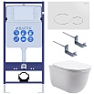 Подвесной унитаз SET Aquatek Классик-071 4в1, кнопка белый