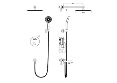 Душевой набор Wonzon&Woghand Stick WW-88929010-CR термостат, хром