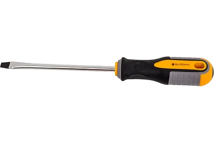 Шлицевая отвертка GREPP SL8*150мм, CrV, 3х-компонентная рукоятка 201-010