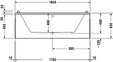 Акриловая ванна Duravit Starck 180x80 см, арт. 700338000000000