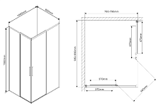 Душевой уголок Vincea Slim VSS-2SL 100x80 черный, прозрачный, R