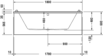 Акриловая ванна Duravit Starck 180x80 см, арт. 700338000000000