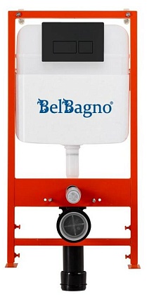 Инсталляция для унитаза BelBagno BB026/BB044NERO с кнопкой, черный матовый