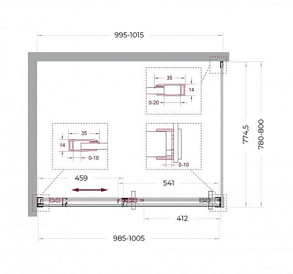 Душевой уголок BelBagno SOFT_CLOSE-1-AH-1-100/80-C-GM 100x80 прозрачный, оружейная сталь Душевой уголок BelBagno SOFT_CLOSE-1-AH-1-100/80-C-GM 100x80 прозрачный, оружейная сталь