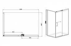 Душевой уголок Azario Vancouver 120x100 AZNKF1131L1000 серебро, прозрачное, L