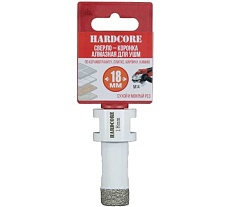 Коронка алмазная Hardcore по керамограниту для УШМ 18 мм, М14 155018