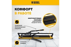 Плиткорез рельсовый Denzel 800x16мм, каретка на подшипнике, стальная станина, усиленная рукоятка-пенал 877016