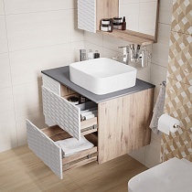 Мебель для ванной Grossman Альба 80 см веллингтон/белый