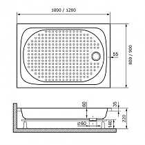 Поддон для душа RGW Acrylic LUX/TN 90x120