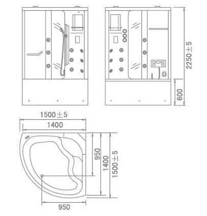 Душевая кабина Orans SR-9907 150x150 с паром