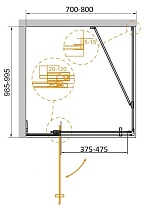 Душевой уголок Cezares Slider SLIDER-AH-1-100-70/80-BR-GM 100x70/80 бронзовое, оружейная сталь