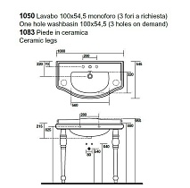 Ножка для раковины Kerasan Retro 108304 черный блестящий (1 шт)