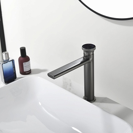 Смеситель для раковины Black&White Gravity GF-7307-GM оружейная сталь