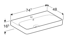 Раковина Geberit Smyle Square 75 см