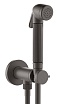 Гигиенический душ Bossini Nikita E37009B.073 черный матовый с прогрессивным смесителем, лейка металлическая