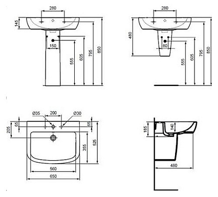 Раковина Ideal Standard Tempo 65 см