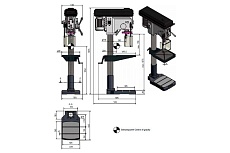 Вертикально-сверлильный станок напольный Optimum OPTIdrill B34H 2.2 кВт, 400В, ф34мм, КМ4, реверс 3020333