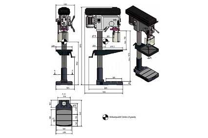 Вертикально-сверлильный станок напольный Optimum OPTIdrill B34H 2.2 кВт, 400В, ф34мм, КМ4, реверс 3020333