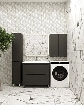 Шкаф подвесной Style Line Бергамо мини Люкс Plus 60 см, черный антискрейч СС-00002359