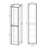 Шкаф пенал Vincea Vico 35 см Carbone, VSC-2V170CN