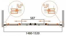 Шторка для ванны Cezares RELAX-VF-2-150/145-C-Bi 150x145 прозрачная