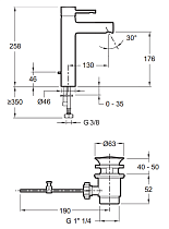 Смеситель для раковины Jacob Delafon Cuff E37303-CP