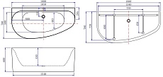 Акриловая ванна Allen Brau Priority 2.31005.21B 160x78 белый матовый, R