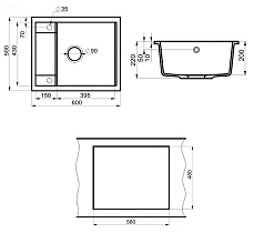 Кухонная мойка Point Римо PN3010B 60 см черный