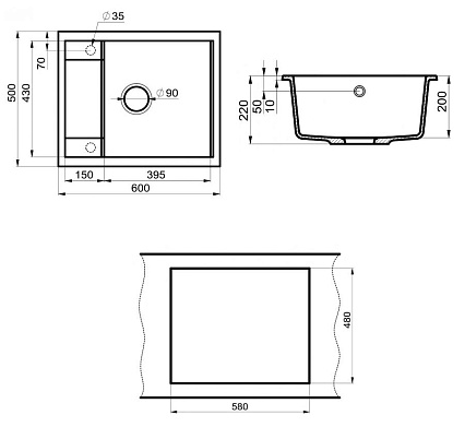 Кухонная мойка Point Римо PN3010B 60 см черный